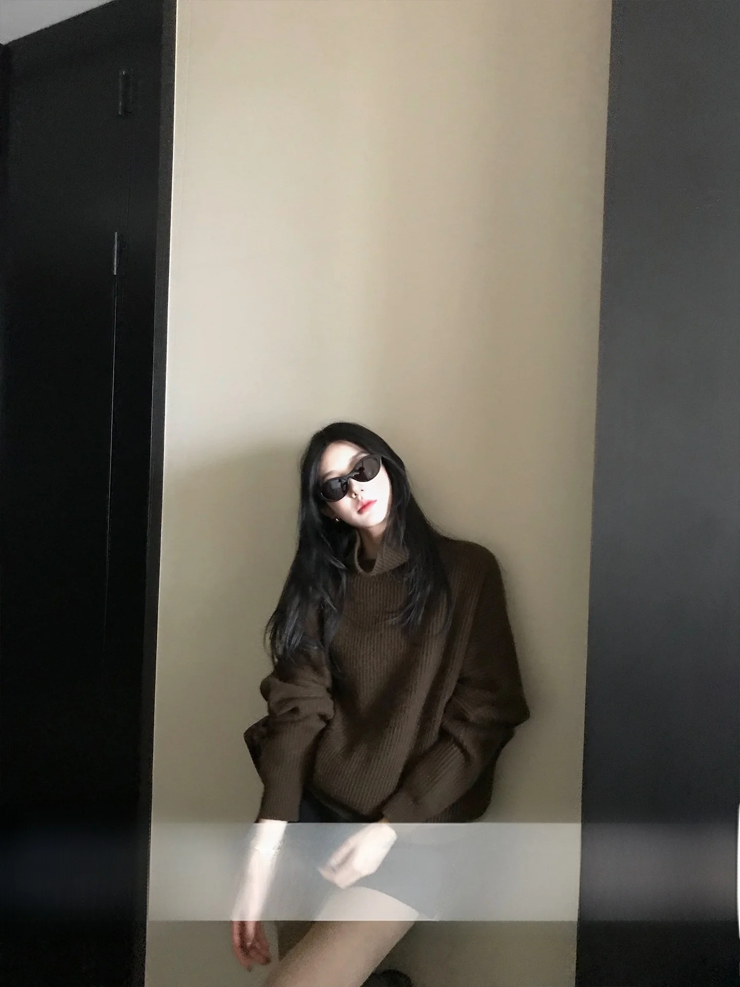 

Ultra Luxury Jenni Soft Warm Bear Fur Wool Sweater Casual Loose Fit Long Sve Regular Length Single Piece Winter Faion