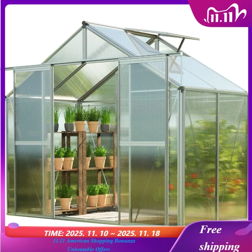 

Алюминиевая рама теплицы Topas 2, 7,4 x 4,4 фута с прибл. Панели из поликарбоната 8 мм.