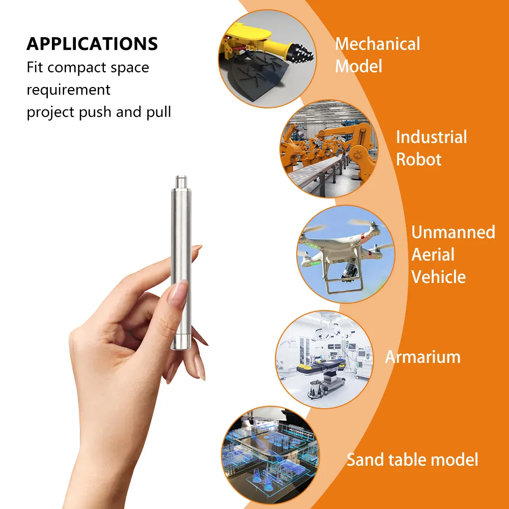 Silver Electric Linear Actuator with Remote Control | 30mm Stroke Telescopic Rod