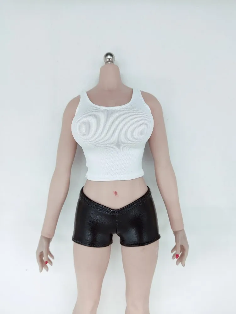 1/6 Scale female dolls clothes black white vest for 12 inches action figure body model