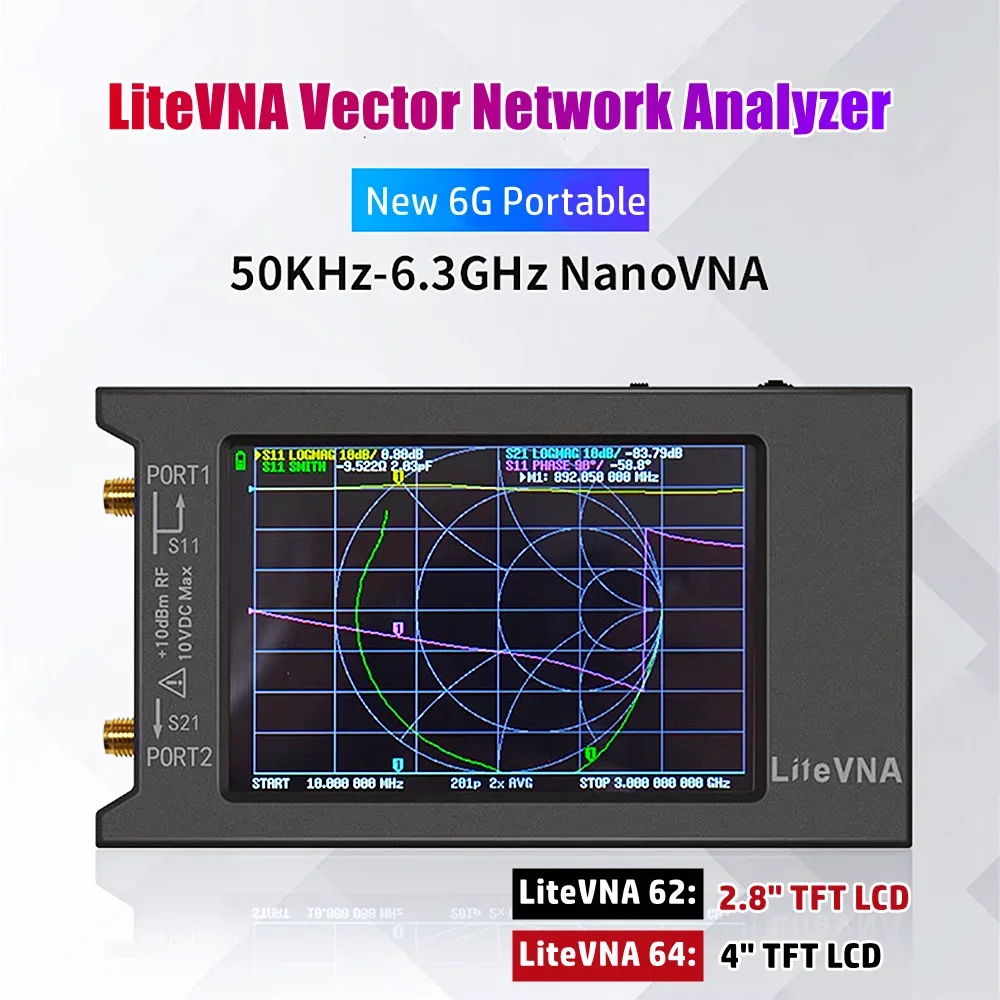 Nowy analizator sieci wektorowych 4 Cal LiteVNA 6GHz 50KHz ~ 6.3GHz analizator antenowy 4 \