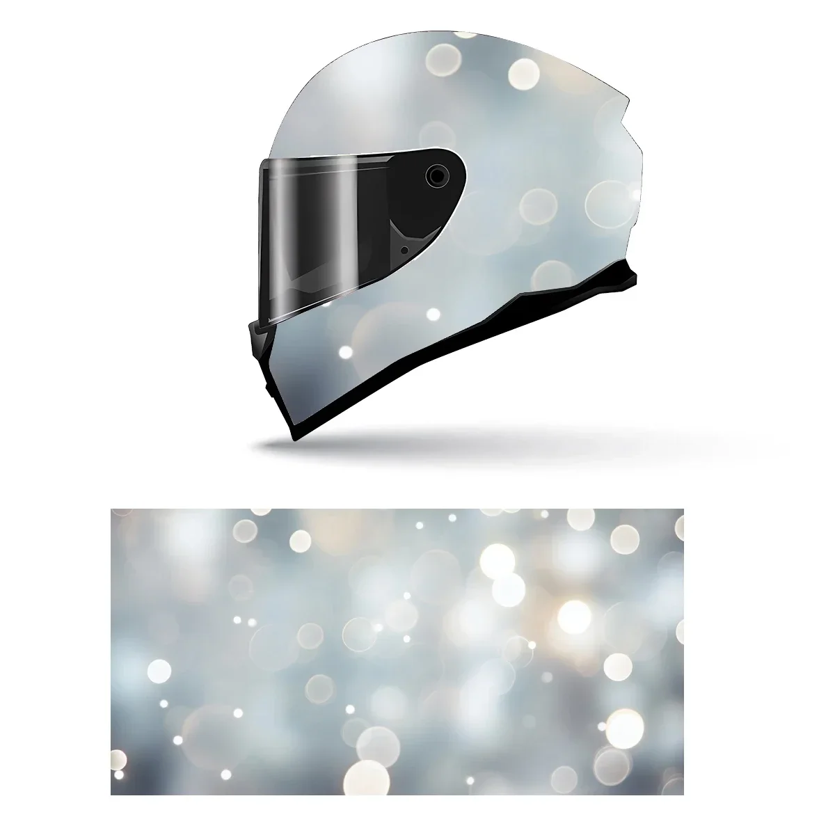

Blurry Shiny Circles Full Helmet Wrap Sticker Motorcycle Helmet Racing Graphic Decal Vinyl Wrap Helmet Decorative Sticker