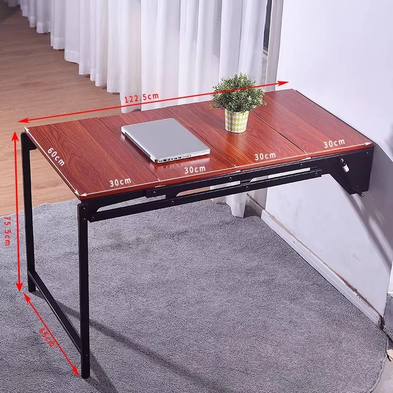 Small apartment wall-mounted shelf household telescopic folding dining table balcony table hanging flower stand folding table