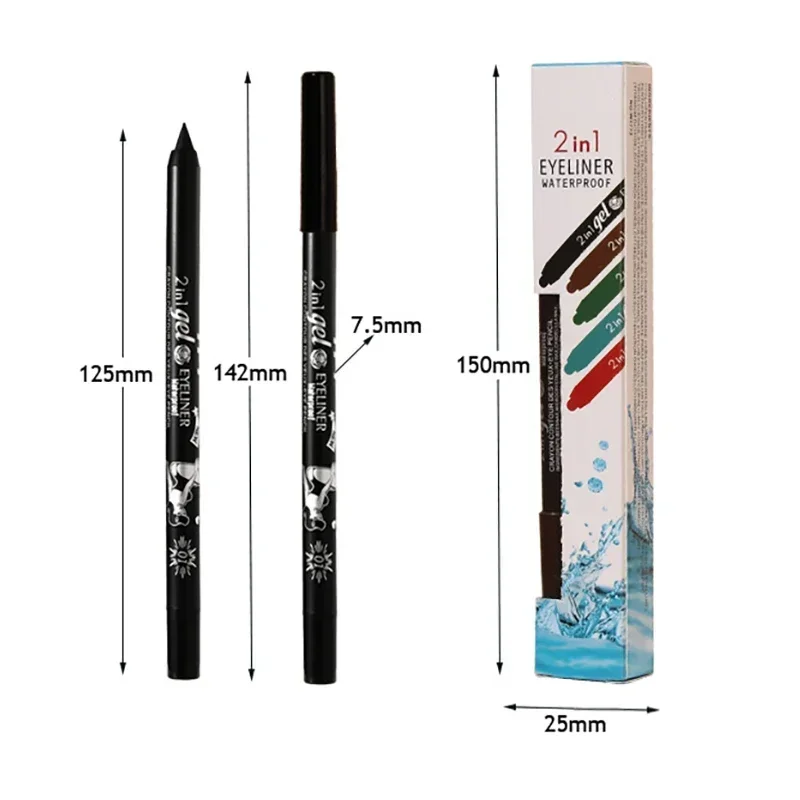 Matita Gel per Eyeliner impermeabile rosso marrone bianco Ultra-sottile morbido facile da indossare fodera per labbra ad alto pigmento trucco professionale per occhi duraturi