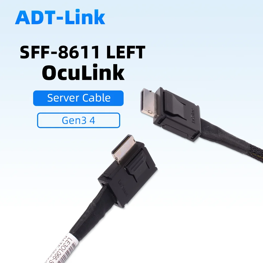 

90 Degrees Elbow To Straight Oculink Adapter Data Cable SFF-8611 Gen3 4 for Server Array Card Motherboard Backplane Connection