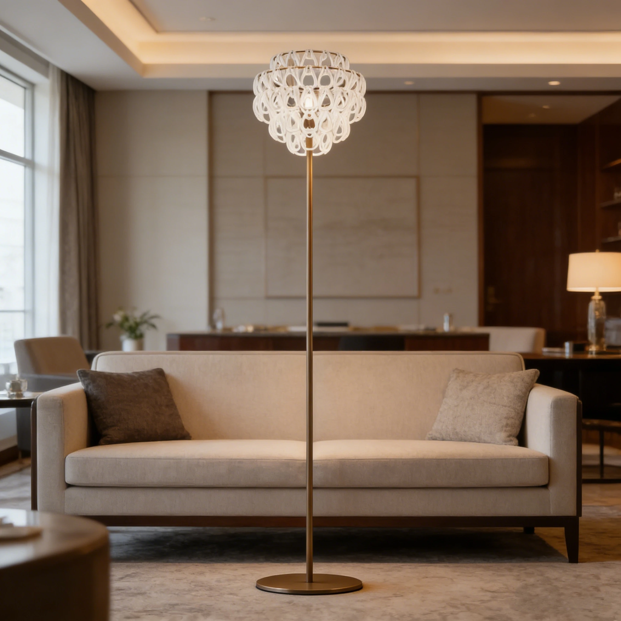 

Glass Floor Lamp, Sofa Living Room, Modern Floor Light Remote Control Reading Vertical Large Table Lamp, Study Led Floor Lamp