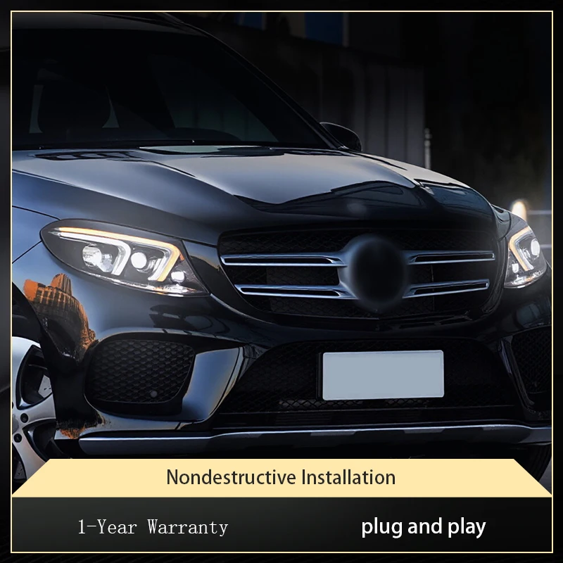 

Car Lamps For Benz W166 GLE 2015-2019 Front Lights LED Turn Signal DRL Headlight HID Projector Lens Refit Auto Tool Accessories