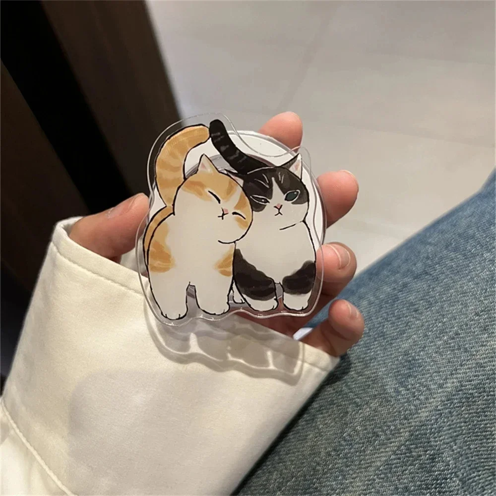 Ins dukungan pemegang pengisi daya nirkabel, kartun lucu 3D Panda kucing untuk ponsel magnetik Magsafe pegangan Tok berdiri dapat dilipat