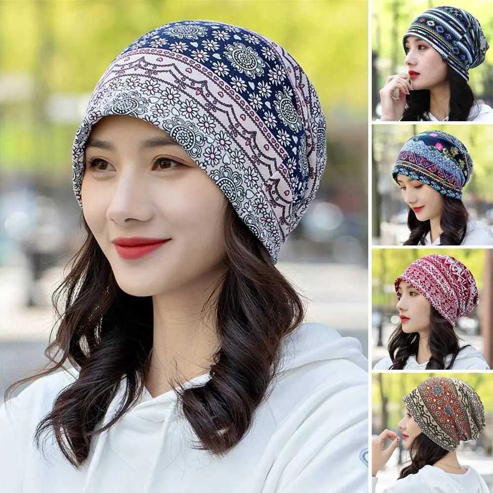 

Fashion Cotton Polyester Turban Soft Sun-Resistant Baotou Hat Breathable Headscarf for Women