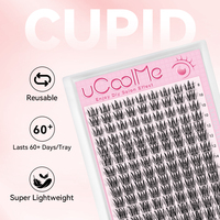 uCoolMe Lashes Cupid 126Pcs Wider Span Clusters C Curl Wispy Beginner Friendly False Eyelashes Extension Efficient Cosmetic Tool