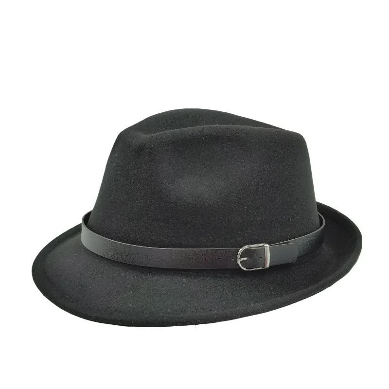 Chapéu Fedora sólido para homem, moda cavalheirina, aba curta unissex, Panamá, Britânico, Clássico, Fedora, Atacado, Outono, Inverno, 2023