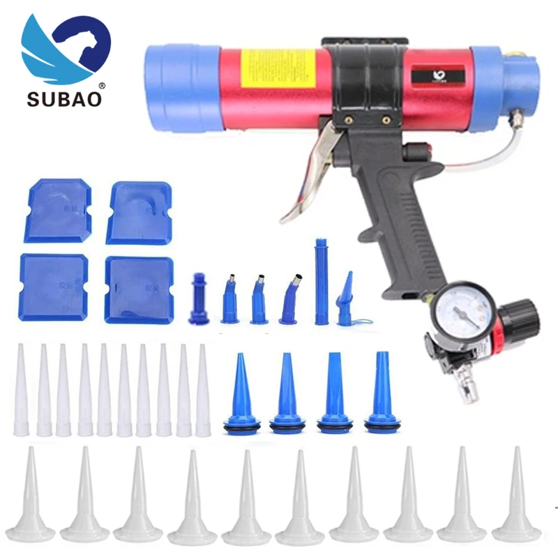 SUBAO 310ml soft and hard glue gun Adjustable speed pneumatic glass glue gun Structural glue gun