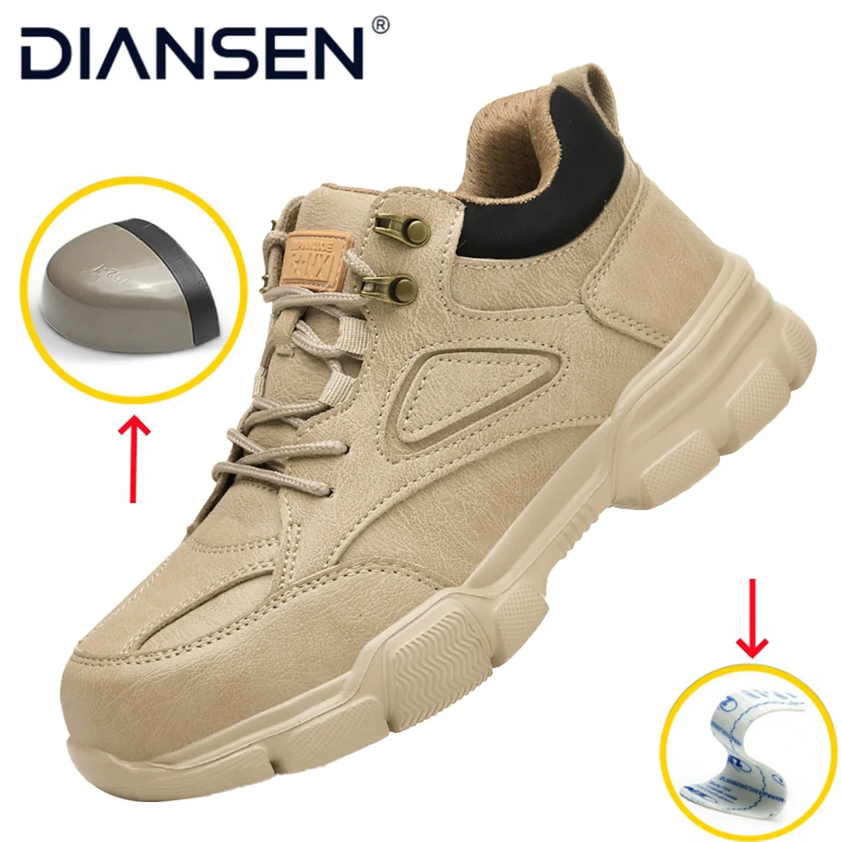 Steel Toe Safety Shoes Men Anti-Puncture Anti-Smash Non Slip Industrial Work Boots Lightweight Breathable Protective Shoes