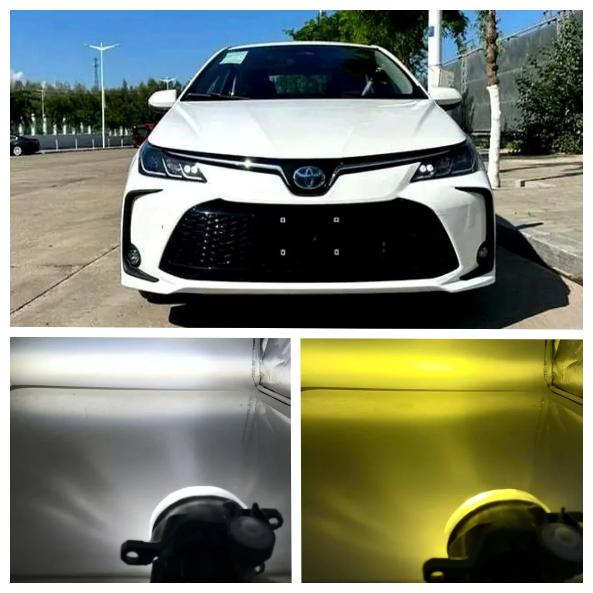 

LED Fog Lights Assembly For Toyota Corolla Sedan 2020 202 2022 2023 2024 Yellow White Angel Eye Daytime running lights Fog lamp