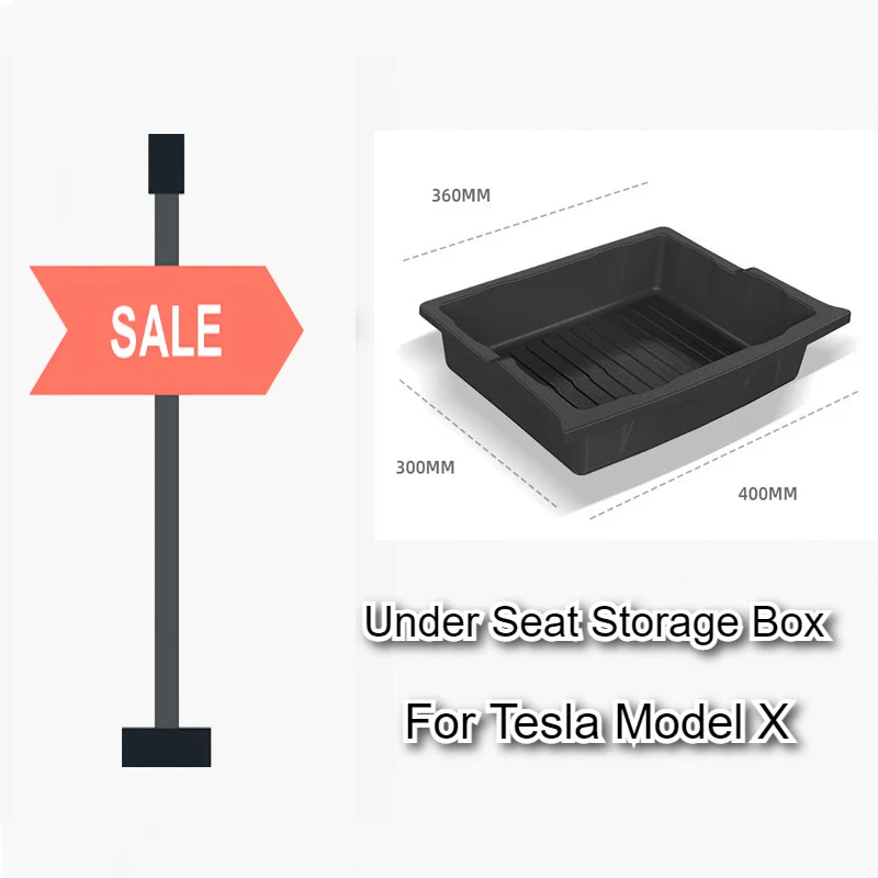 

For Tesla Model X TPE Under Seat Storage Box Car Interior Accessories Drawer Type Storage Organizer Lower Box Case 2023-2025