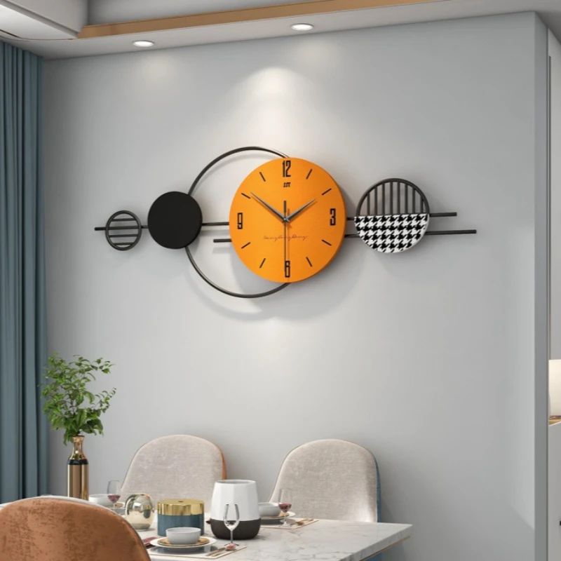 Luxury Metal Wall Clocks Art Decoration Large Living Room Wall Clock Modern Dining Clocks Aesthetic Silent Decorating Watch