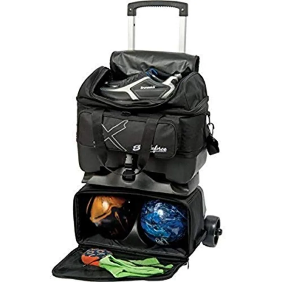 

KR Strikeforce Hybrid X Four Ball Roller Bowling Bag with Shoe Compartment for Professional and Casual Use Features Durable Mat