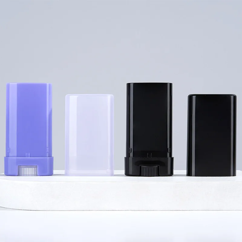 4 개/몫 15ml/15g 빈 타원형 립 밤 튜브 플라스틱 흰색 고체 향수 데오도란트 용기 휴대용 메이크업 립스틱 튜브 미니