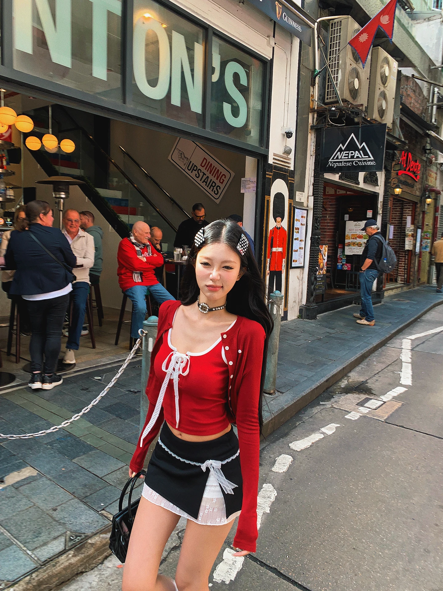 

Комплект Pinksoya Spicy Girl: цветной топ и кружевная юбка, женский весенний модный ансамбль, дышащий, с длинным рукавом, круглый вырез