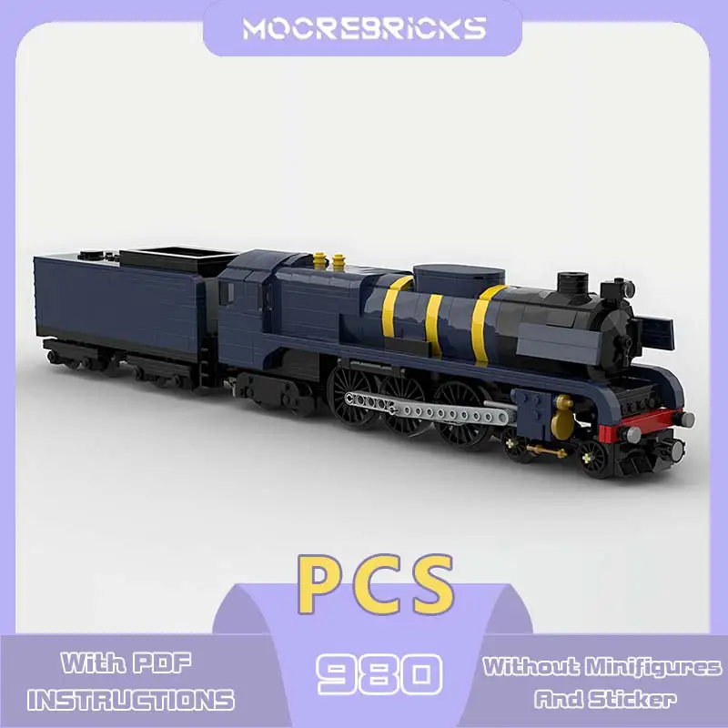 High Speed Express 8 Wide R771 Assembly Building Blocks Set Locomotive Rolling Stock Carriage Model High-tech Bricks Kids Toy