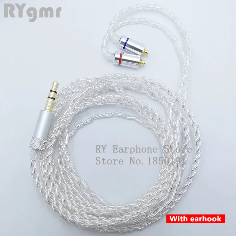 RY-c11 1.2m Cavo di ricambio fai da te 3.5mm Argento placcato Filo aggiornato Cavo a 4 fili per la riparazione FAI DA TE HIFI mmcx cavo auricolare