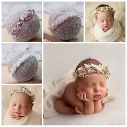 Diademas para fotografía de recién nacido, accesorios para el cabello de flores de plomo para estudio de bebé, Europa y Estados Unidos, 100 días