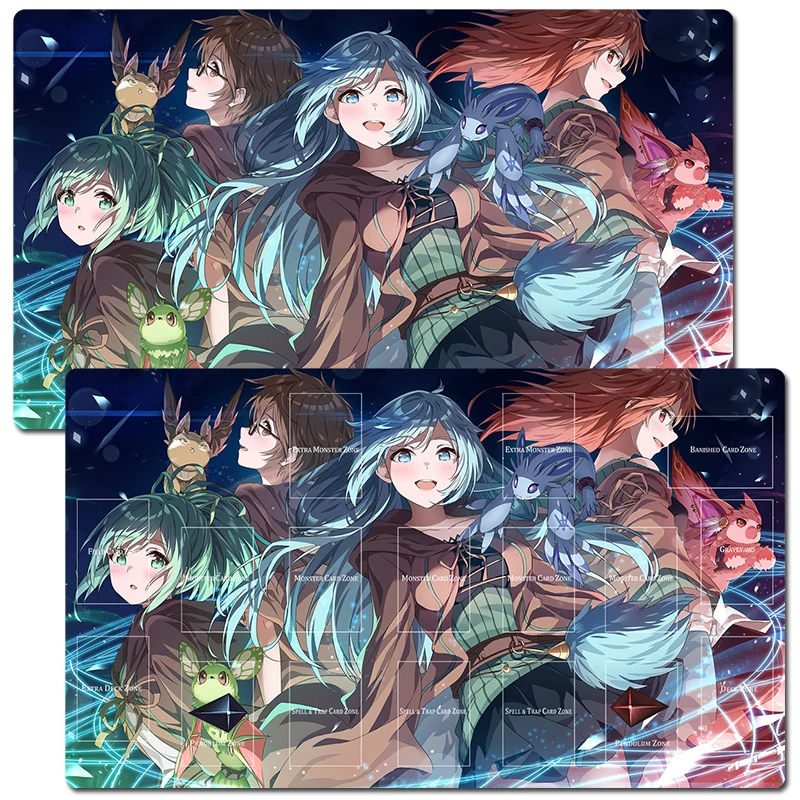 

YuGiOh Girl Charmer Deck Playmat TCG CCG Коврик для торговых карточных игр Резиновый коврик для мыши Настольный игровой коврик Бесплатная сумка 60x35 см