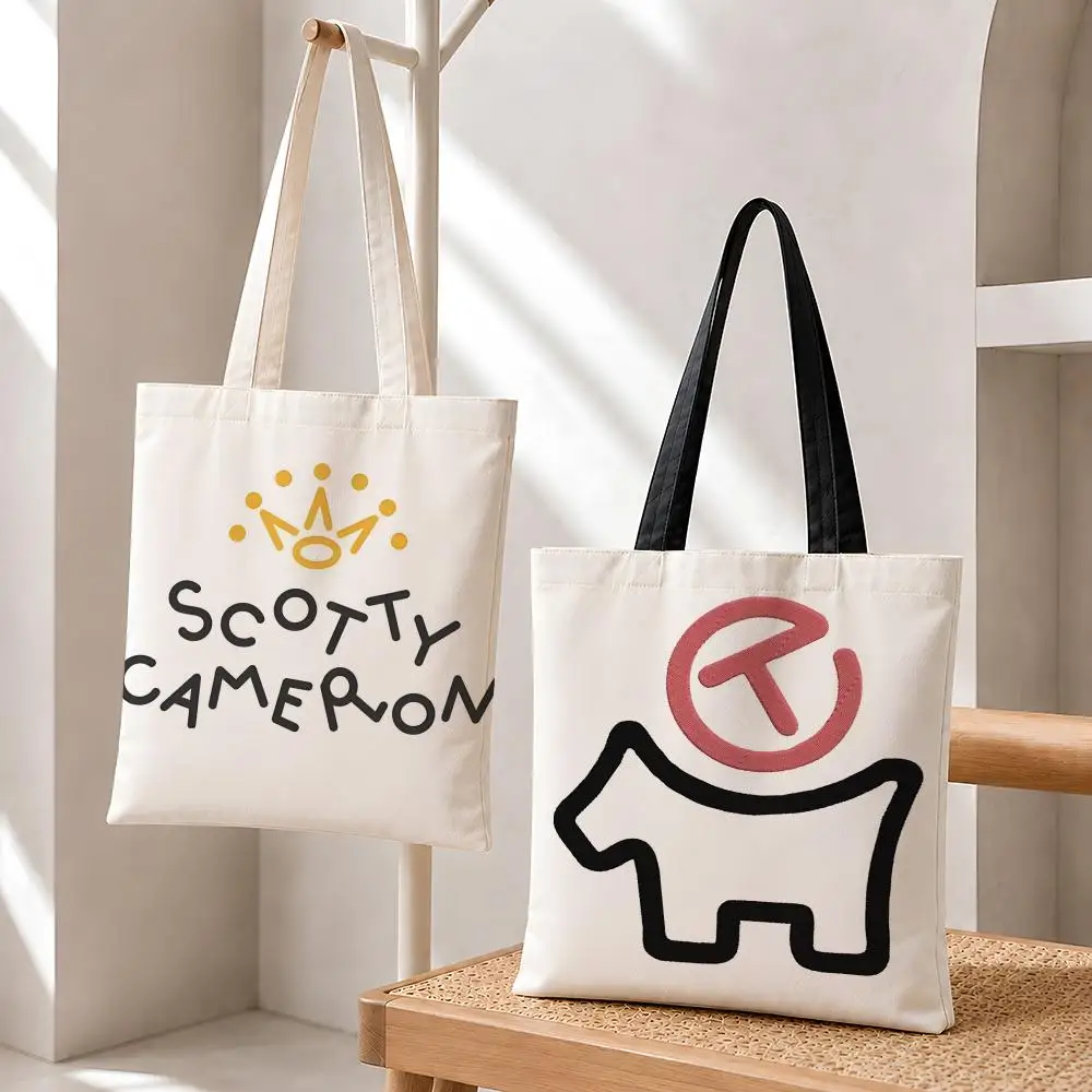 golf S-Scotty P-putter Cameron Storage Bags Fashion Cotton Canvas Tote Bag Eco Friendly Reusable Large Capacity Shopping Bag
