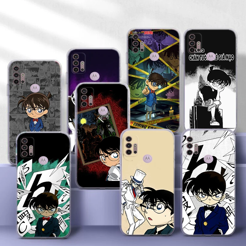 D-Detective Conan Soft Case for Moto E20 E4 E40 E5 E6 E6S E7 Power Edge 20 Lite S30 Pro G200 G30 G4 G52 G42