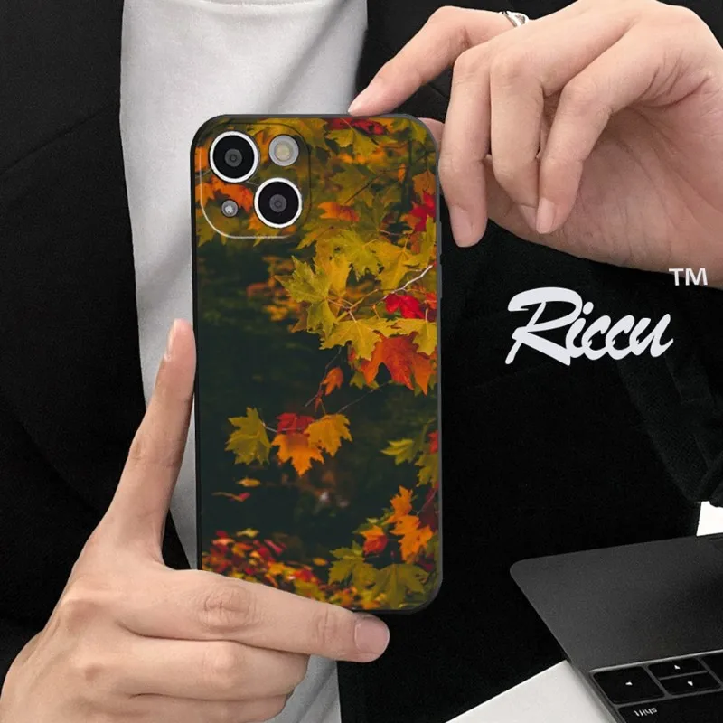 FOR IPhone 13 The Leaves Fall In Autumn  Phone Case FOR IPhone 14 13 11 12 Pro 8 7 Plus X Pro MAX XR XS MINI Black Covers