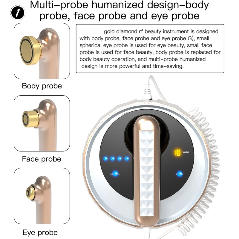3 في 1 جهاز العناية بالوجه يعمل بموجات الراديو تردد جهاز تجميل الوجه والجسم الترددات الراديوية مكافحة الشيخوخة العناية بالبشرة RF آلة شد الجلد #5