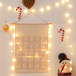 Kerst adventskalender met zakken gepersonaliseerde natuurlijke muurhangende tas voor thuis kerst countdown decoratie