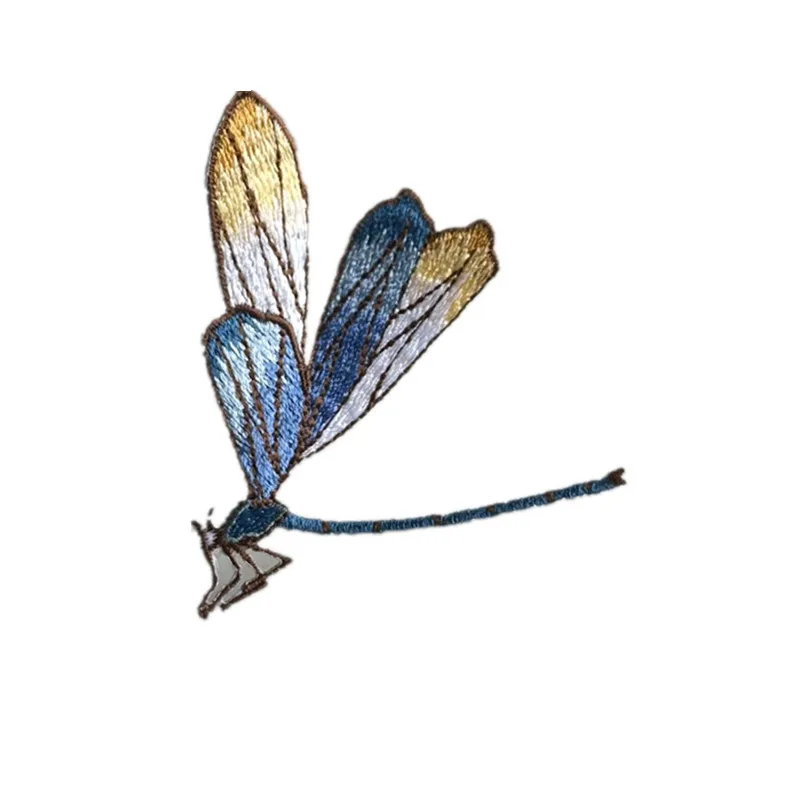 1Pcs Colorful Small Dragonfly Embroidery Patches Stick Iron On Clothing Animal Applique For Dress Bag Hat T-shirt Accessory Diy