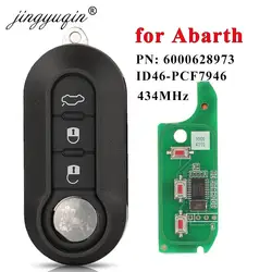 Jingyuqin 2/3 guziki Delphi BSI /Marelli 434Mhz ID46 kluczyk samochodowy z pilotem dla Abarth 500 595 500 124 695 5CC 71752289 6000628973