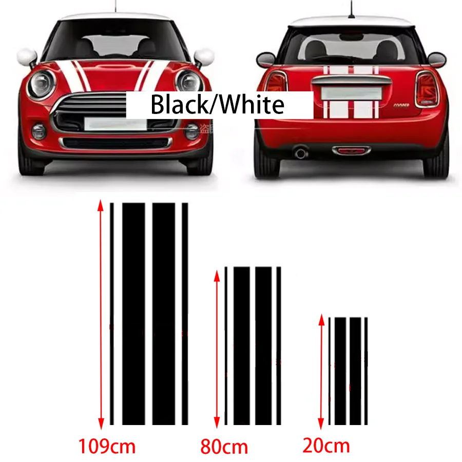 

Wooeight черный/белый виниловый автомобильный капот в полоску на переднюю головку, наклейка на капот, наклейки, чехол для BMW MINI Cooper F55 F56 R56, аксессуары