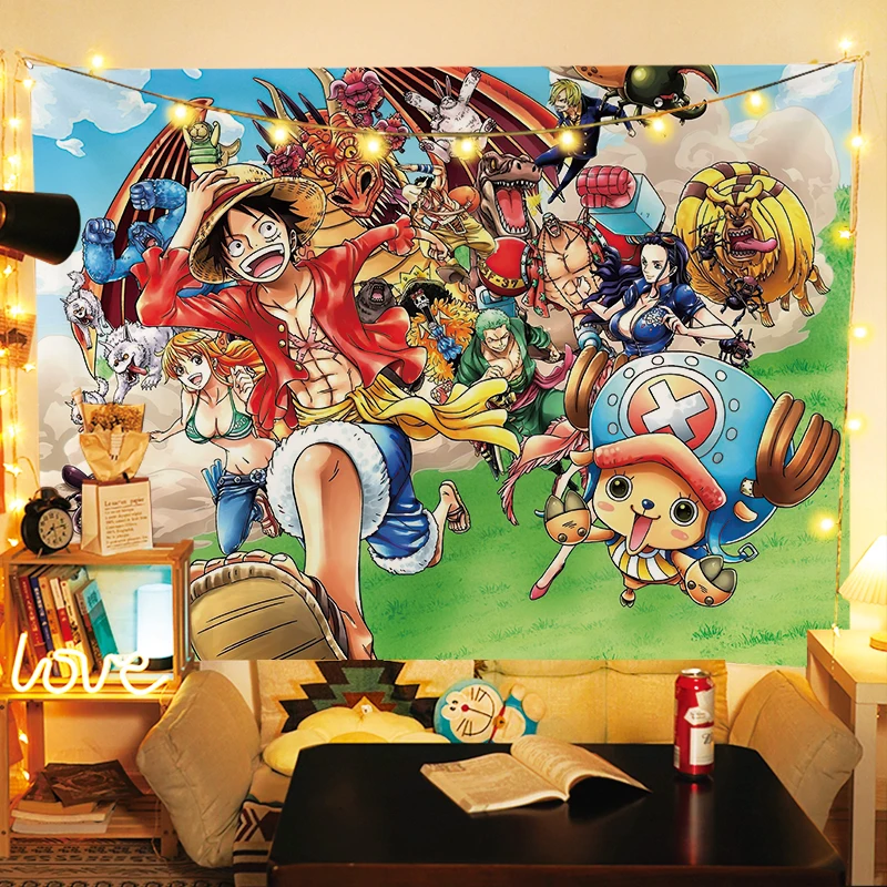 Anime One Piece Luffy Backgrou - Wall Scroll Tapestry recension och pris