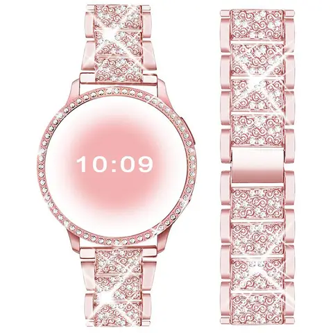 Diamond band for Samsung Galaxy Watch 6-7/FE/5/4/Classic/5/pro 40-44mm Metal 20mm 22mm strap Stainless steel Bracelet Accessorie