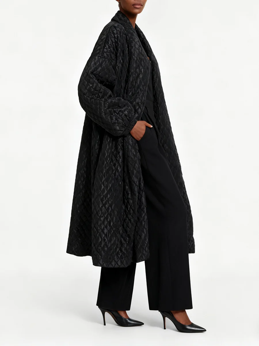 VGH الصلبة مزاجه فضفاض الستر للنساء التلبيب كم طويل تقسم زر شتاء دافئ معطف غير رسمي أنثى الاسلوب المناسب جديد #5