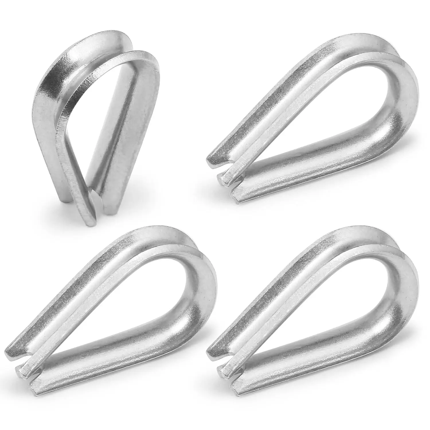 M2 Wire Rope Thimble, 304 Stainless Steel Thimble for 1/16-3/32 Inch Diameter Wire Rope, 12 Pieces