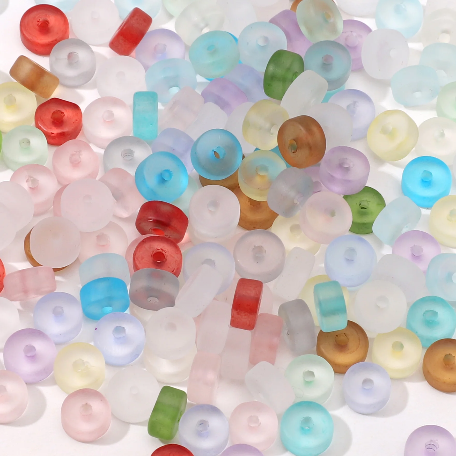 40-120Pcs 3x6mm Colorful Matte Glass Seed Beads Flat Round Loose Beads Charms For DIY Bracelet Pendant Jewelry Making Materials