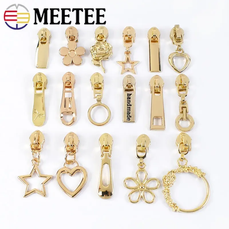 10-30Pcs Meetee 5# Zipper Slider for Nylon Zippers Garment Bags Pocket Zip Head Repair Kit Tailor Tool DIY Sewing Accessories