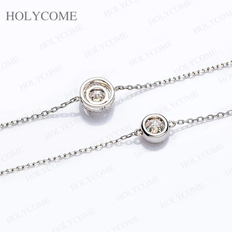 1CT Moissanit-Armband mit Lünettenfassung für Damen, Diamant, Farbe D, VVS1, 925er Sterlingsilber, elegantes Kettenarmband, Hochzeitsschmuck – Detail 7