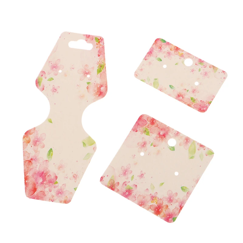 

50 шт., маленькие серьги с узором вишни, бумажная упаковка, карта, сделай сам, серьги-гвоздики ручной работы, белая картонная карта для ювелирных изделий