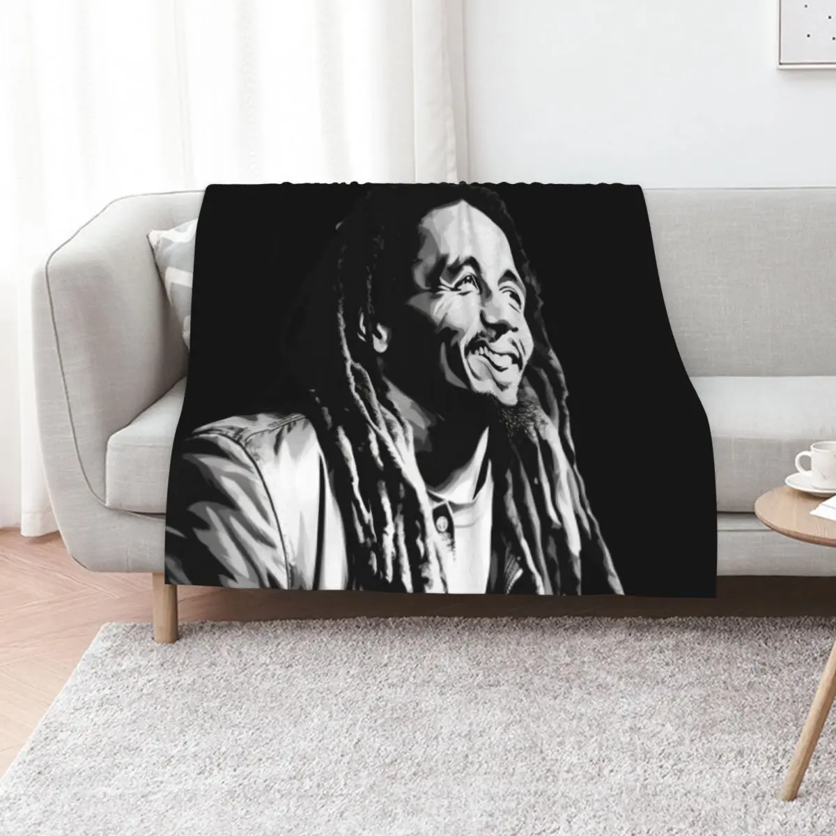 

Drawing Bob Marley Throw Blanket Flannels Travel Thermal wednesday Blankets