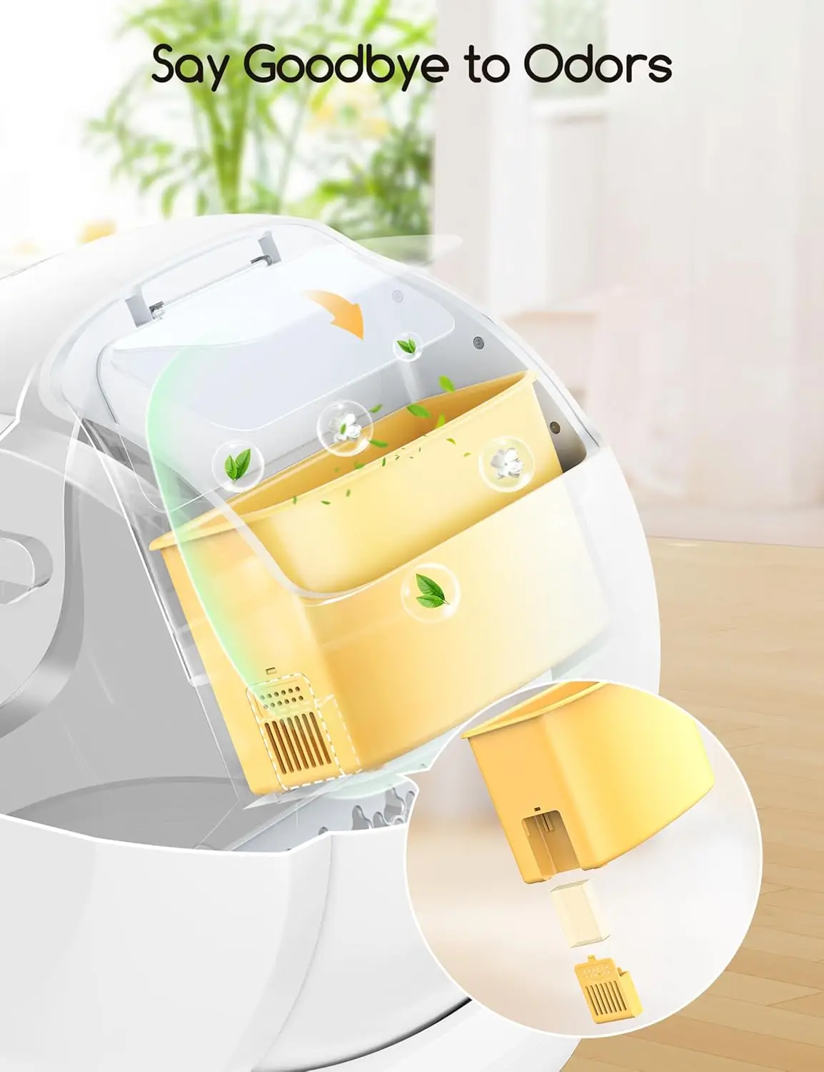 صندوق نفايات القطط ذاتي التنظيف من MeoWant، صندوق فضلات القطط الأوتوماتيكي المفتوح سعة 75 لترًا للقطط المتعددة، حماية متكاملة للسلامة