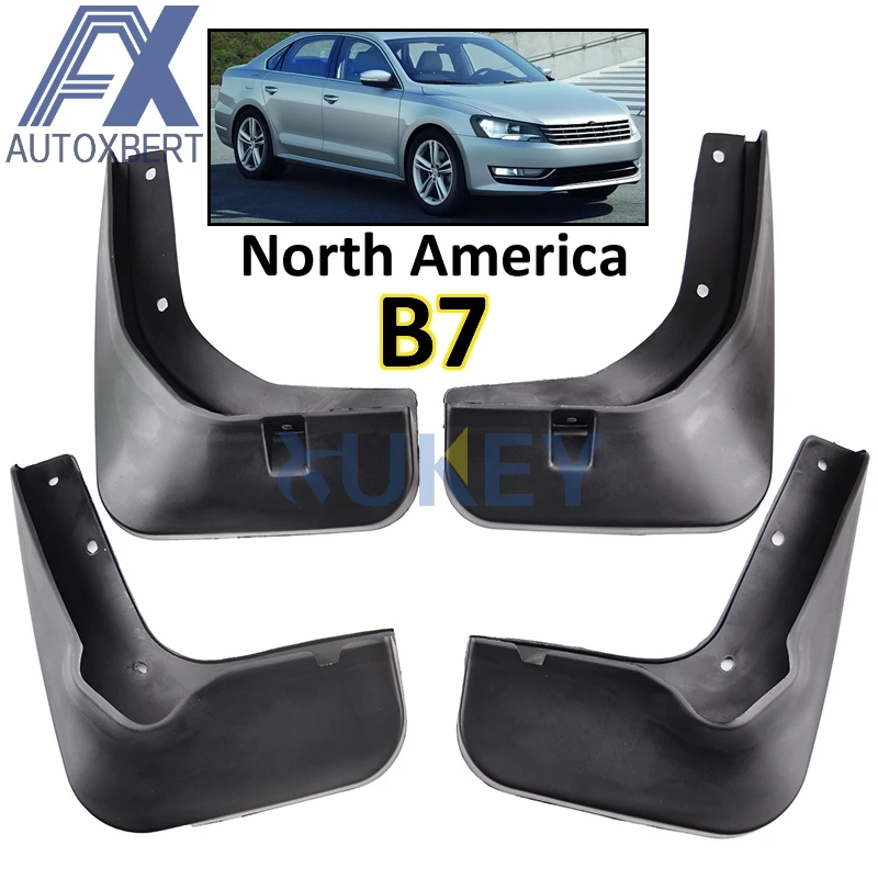 Set Front Rear Molded Car Mud Flaps For VW Passat B7 2012-2015 North America Mudflaps Splash Guards Mud Flap Mudguards Fender