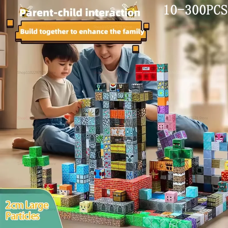 

10-300PCS Magnetic Building Blocks Toy Building Blocks Full Set Of Children's DIY Assembly Toy Building Block Table Building Gam
