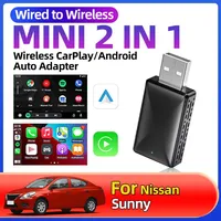 For Nissan Sunny Universal Fashion NEW 2in1 Wired to Wireless CarPlay Android With USB Plug and Auto Adapter For OEM Car Stereo