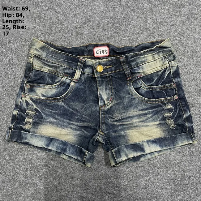 

Винтажные облегающие джинсы Y2K Spicy Girl Hot Denim с ультрафиолетовыми гвоздями ibuya в стиле панк с низкой талией Millennium Gothic Sle для девочек
