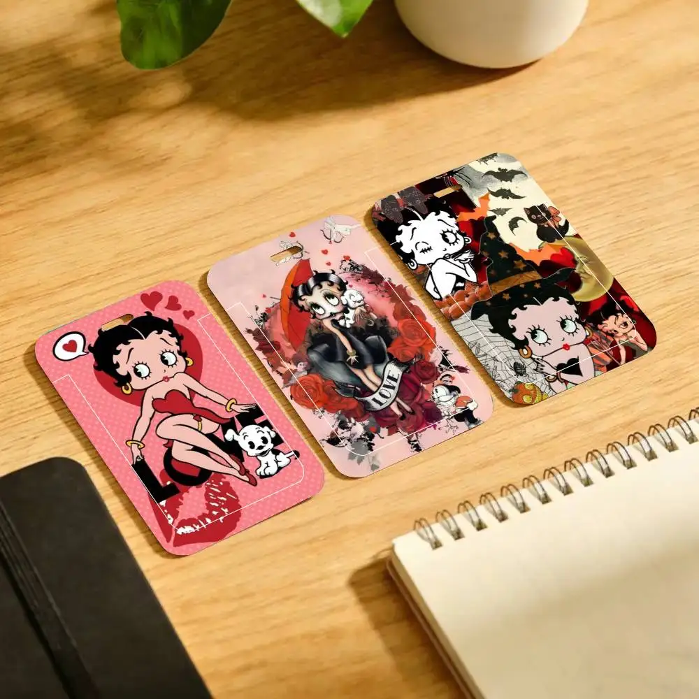 Pretty Cartoon B-Betty B-boop ID Card Holder Neck Strap Pendant Door Badge Holder Lanyards Keychain Work Credential Case Gift view 3